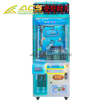 Machine de pêche interactive ACS avec grue, armoire transparente en métal, équipement de jeu pour salle d'arcade intérieure, japonais/espagnol