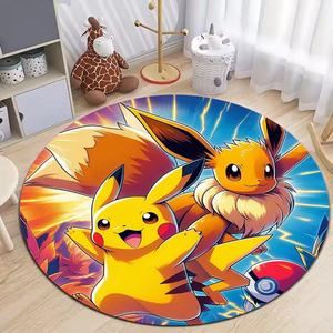 Alfombra Redonda Antideslizante Inspirada en Pikachu para Sala de Estar, Balcón, Sofá, Silla Giratoria, Alfombra de Anime - Product Image 2