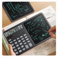Tablette d'écriture multifonctionnelle 2-en-1 en plastique avec calculatrice vocale et grand écran pour affaires