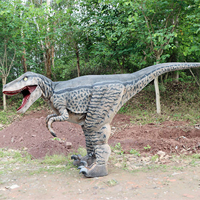 Kostum Dinosaurus Velociraptor Robotik Ukuran Asli yang Dapat Disesuaikan, Rangka Logam, Bersertifikasi CE, untuk Taman Petualangan Publik Dalam Ruangan