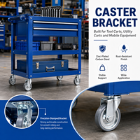Support de montage pour roulettes industrielles en acier au carbone galvanisé robuste de 3/4/5 pouces pour chariots, meubles et équipements