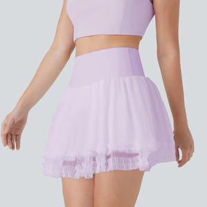 定制夏季高腰网眼网球裙防滑裙装，带瘦身a线流畅设计弹力功能 - Product Image 5