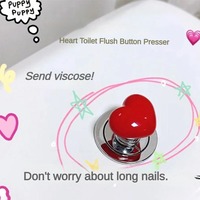 Bouton de chasse d'eau créatif en forme de cœur, interrupteur de réservoir d'eau coloré à pousser à la main pour accessoires de salle de bain de salon de manucure