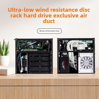 Boîtier NAS Scorpio 4 baies en aluminium, alimentation SFX, système de stockage de fichiers AIO noir PCIe demi-hauteur ITX, MicroATX vertical