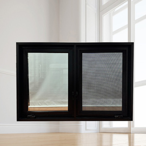 Mới đến tùy chỉnh đôi kính cường lực nhôm cửa sổ phong cách hiện đại Swing mở <span class=keywords><strong>louver</strong></span> hợp kim nhôm bền - Product Image 2