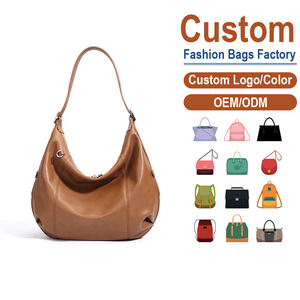 Bolso de Verano Tipo Media Luna para Dama, en Cuero Genuino Vintage, Diseño con Parches y Costuras Decorativas, Chic, Minimalista, Premium, con Cierre Anti-Robo - Product Image 1