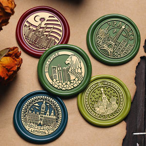 Sello de cera conmemorativo de la Ciudad Internacional, cabezal de latón de 3 cm para decoración de diarios y regalos - Product Image 1