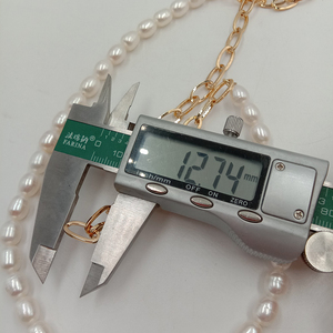 65-120 cm dài ngọc trai vòng cổ <span class=keywords><strong>100</strong></span>% ngọc trai nước ngọt tự nhiên 6-7mm gạo hình dạng ngọc trai, thép không gỉ chuỗi PVD 18K mạ vàng - Product Image 6