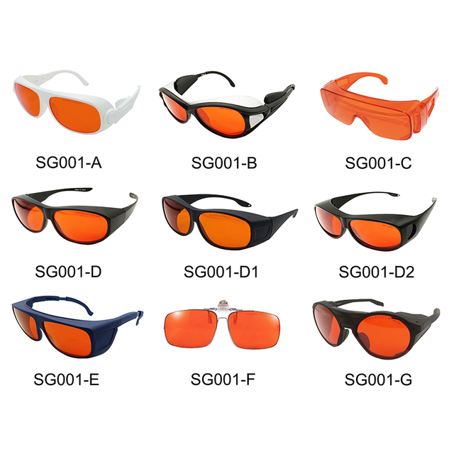 CE EN207 Laser Safety Glasses & Goggles for Dental Clinics and 405/455/532nm Lasers Plastic Lenses Anti Blue & UV Protection
