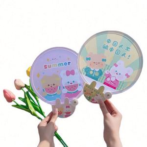 Nouveau éventail à main tendance personnalisé en tissu pliable avec éventail rond pliable - Product Image 1
