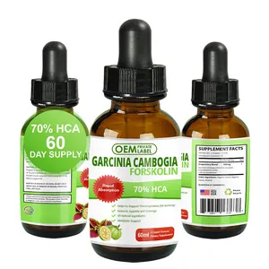 निजी लेबल Garcinia Cambogia तरल बूंदों HCA वजन घटाने स्लिमिंग भूख को कम पेट वसा हर्बल वजन घटाने के पूरक