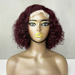 Perruques en cheveux humains naturels, perruque courte bouclée en cheveux humains, perruque SDD Luxury Curl avec fermeture en dentelle 4x4 - Product Image 1