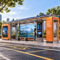 Abri de bus intelligent en acier, résistant aux hautes températures, avec climatisation, personnalisé IP65