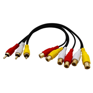สาย AV 3 ชาย ต่อ 6 หญิง ขั้วต่อ RCA ชุบทองสำหรับเครื่องเล่นดีวีดี การเชื่อมต่อทีวี - Product Image 3