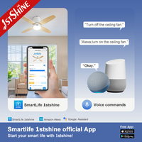 Ventilateur de plafond intelligent 1stshine 42 pouces avec commande Wi-Fi, compatible vocale, télécommande intelligente, économie d'énergie, avec lumière LED