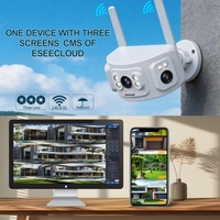 Caméras de sécurité domestiques sans fil Anxinshi 6MP à 3 objectifs, extérieures, WiFi 2.4G 5G, détection humanoïde, vision nocturne couleur