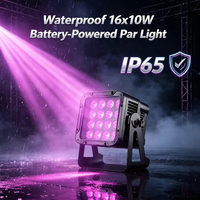 Projecteur LED PAR sans fil IP65 16x10W à batterie, DMX512 RGBWA UV 6-en-1, pour éclairage de scène extérieur