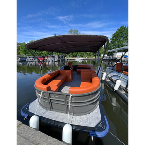 Yacht à moteur hors-bord en aluminium 6m Party Pontoon Boat <span class=keywords><strong>Location</strong></span> for Resort Water Villas and Entertainment for River Use - Product Image 1