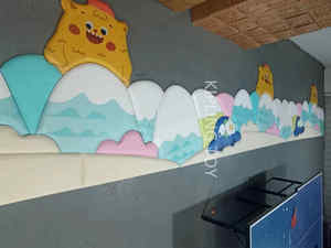 Animales León oso en el bosque selva tema colorido espuma suave acolchado de pared autoadhesivo acolchado de pared para niños Panel de pared acolchado - Product Image 2