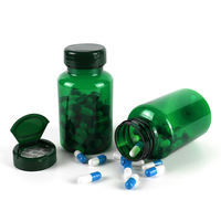 100ml-200ml bouteilles de capsules de pilules en plastique PE avec capuchon rabattable sérigraphie pour comprimés vitamines utilisation en médecine industrielle