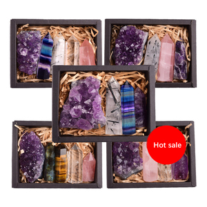 Set di Cristalli Grezzi in Scatola Regalo per Principianti, Kit di Pietre Chakra con Perline in Legno, Collezione di Pietre Energetiche - Product Image 6