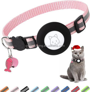 Collares Reflectantes para Mascotas, Duraderos, Multicolores, Ajustables, de Entrenamiento Táctico, para Gatos, con Patrón Sólido, Impermeables, Acolchados, con Campana - Product Image 1