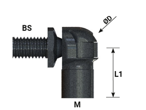 Support de levage à rotule en acier oxyde noir industriel Connecteur de raccord d'extrémité de cylindre Piston à gaz Ballstud DIN 71802 Ressorts - Product Image 3