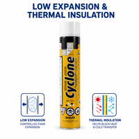 Mousse PU ignifuge classe B1 pour le remplissage des interstices muraux et l'isolation thermique, 750 ml
