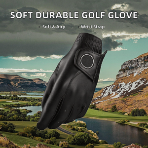 Guantes de Golf Unisex de Piel de Oveja Cabretta de Primera Calidad, Antideslizantes, con Correa de Muñeca Ajustable con Gancho y Bucle, Marca Privada - Product Image 2