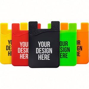 Portefeuille de téléphone portable avec logo personnalisé, porte-cartes de crédit portable en caoutchouc, style simple, impression sérigraphique, cadeaux promotionnels - Product Image 1