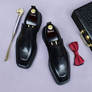 New Arrival British Pointed Toe Platform Men's <b>Boots</b> Business Casual Genuine Leather Ankle <b>Boots</b> Trendy Motorcycle <b>Boots</b> - Product Image 1