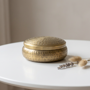 Boîte de rangement en métal laiton antique pour la décoration de la maison - Product Image 1