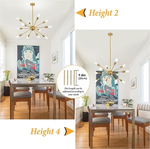 Morden <strong>Sputnik</strong> <strong>Light</strong> <strong>Fixture</strong> Modern Luxury Chandeliers 12 <strong>Lights</strong> Brushed Brass Modern Ceiling <strong>Light</strong> <strong>Fixture</strong> - Product Image 6