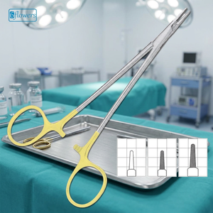Porte-aiguille microchirurgical avec manche jaune pour la chirurgie générale, instrument de classe II certifié CE, modèle F7-281 ISO 2015 - Product Image 4