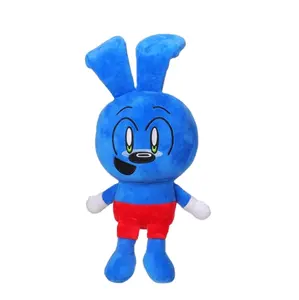 Nouveau design riggy peluche mignon lapin bleu peluche avec longue oreille anime jouets riggy le lapin singe jouets en peluche