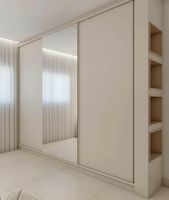 Porte de placard coulissante moderne mate Prima en bois composite pour chambre d'appartement