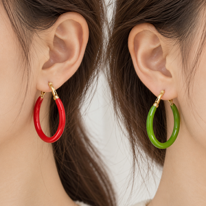 Boucles d'oreilles style Maillard pour femmes, style rétro, boucles d'oreilles pour usage quotidien, accessoires d'oreilles style vacances - Product Image 2