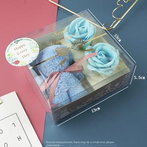 Coffret Cadeau Ours en Tissu Rose Xi You Le 2 avec Savon Floral et Design Transparent pour la Fête des Enseignants - Product Image 4