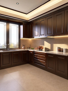 Aparador de Cocina de Madera Maciza de Roble <span class=keywords><strong>Lumina</strong></span>, Color y Tamaño Personalizados, Estilo Chino Moderno Minimalista, Almacenamiento y Organización - Product Image 2