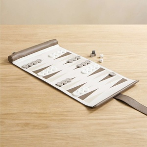 Logo personalizzato di fascia alta da viaggio portatile in pelle sintetica Roll up di lusso <span class=keywords><strong>Backgammon</strong></span> <span class=keywords><strong>gioco</strong></span> 21 pollici - Product Image 2