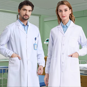 เสื้อกาวน์แพทย์แขนยาวสีขาว ผ้าฝ้าย/โพลีเอสเตอร์ ตรวจจับรอยขาดได้ ไร้ตะเข็บ ยูนิเซ็กซ์ สำหรับโรงพยาบาลและร้านขายยา ปรับแต่งได้ - Product Image 2