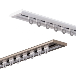 Accessoires pour rail de <span class=keywords><strong>rideau</strong></span> <span class=keywords><strong>double</strong></span> silencieux, en alliage d'aluminium, montage au <span class=keywords><strong>plafond</strong></span>, poteaux suspendus pour fenêtres, écologiques, pour usage domestique - Product Image 1