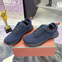 Baskets décontractées pour hommes en maille tricotée avec doublure en cuir véritable pour la marche quotidienne, chaussures de sport décontractées à lacets