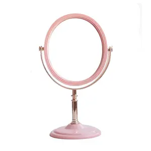 New Northern Europe Candy Two-Color Cosmetic Mirror Round Double-Sided Makeup Mirror 360 Rotating Dormitory Makeup Mirror