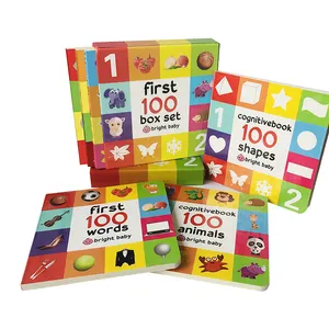 Bebé aprender inglés primeras 100 palabras los niños Libro de cartón de impresión
