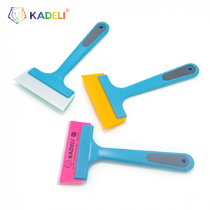 KADELI Raschietto Multifunzione per Pellicole Auto, Strumento con Manico Corto in <span class=keywords><strong>Tendine</strong></span> di Manzo, per Pulizia Vetri, Rimozione Solare Film e Acqua, in Gomma Morbida e Dura - Product Image 2