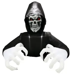 6FT 72inch Giant Inflatable Halloween Decoration Inflatable Death Decoration Outdoor With LED Lights Red Eyes Lighted