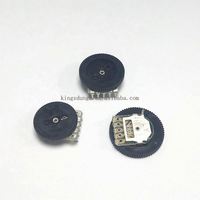 Potentiomètre à molette A103 10K Ohm 5 broches, contrôle de volume audio stéréo, interrupteur à engrenages pour radio MP3 MP4