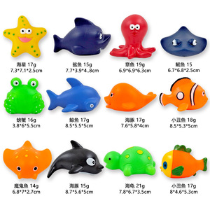 Jouets de bain et de jeu aquatique en PVC pour enfants, animaux marins, pieuvre, tortue, étoile de mer, petits animaux pour bébés - Product Image 3