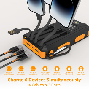 พาวเวอร์แบงค์พกพา <span class=keywords><strong>50000mAh</strong></span> สายในตัว ชาร์จเร็ว 22.5W PD 6 ช่องจ่ายไฟ/2 ช่องรับไฟ หน้าจอ LED แสดงผล USB-A/USB-C สำหรับ <span class=keywords><strong>iPhone</strong></span> 12-17 - Product Image 5